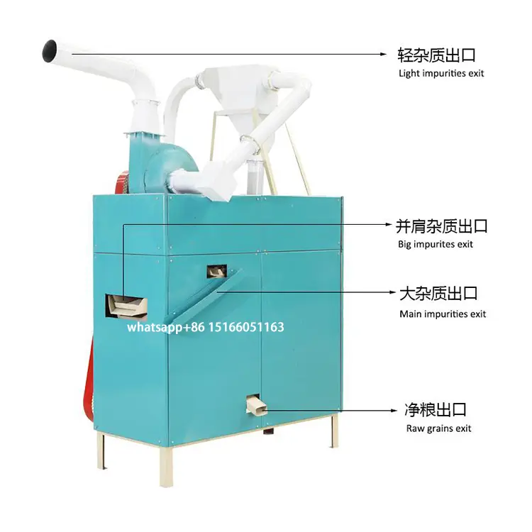 Grain stone removing and cleaning machine